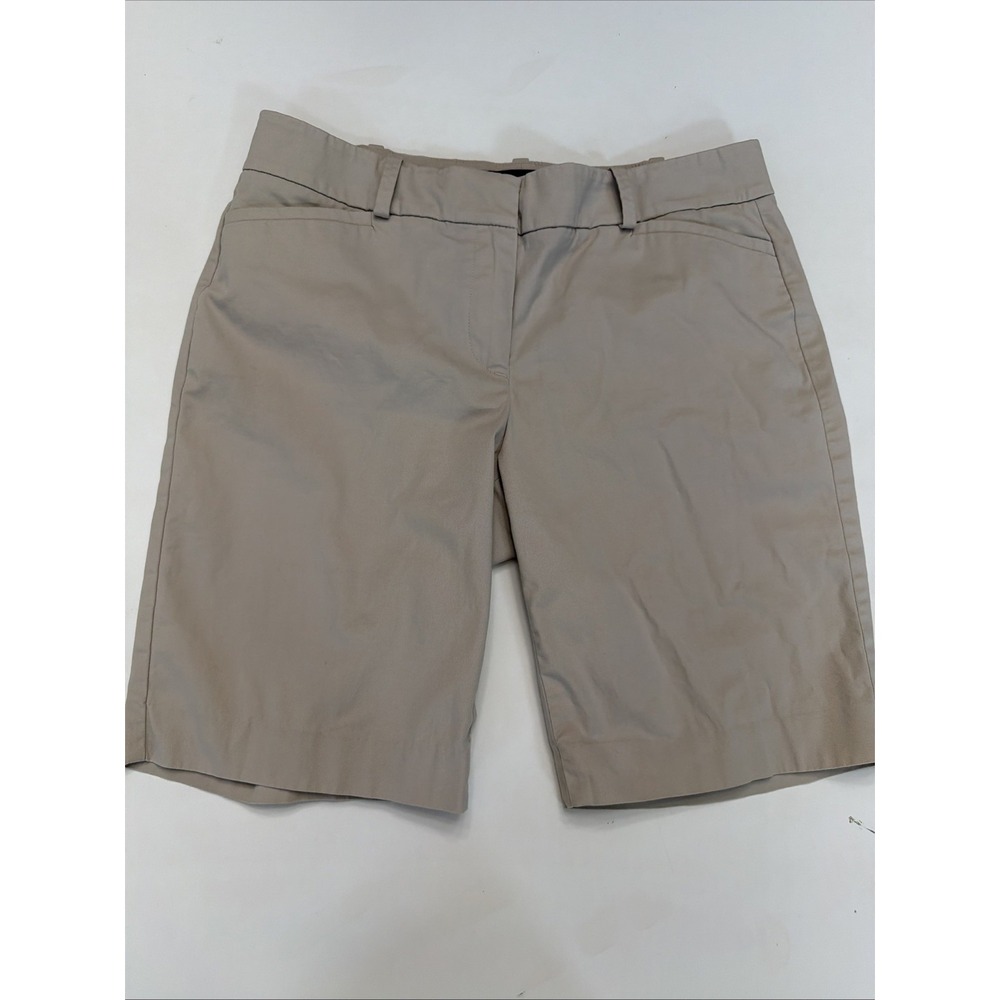Talbots Petites Women's Bermuda Shorts 6P Beige Khaki Cotton Stretch 9".    5331